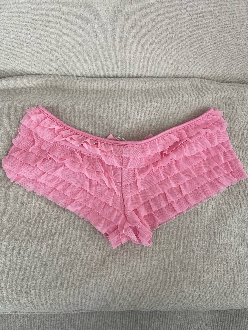 Pink Ruffle Women's Shorts - Flirty Layered Design